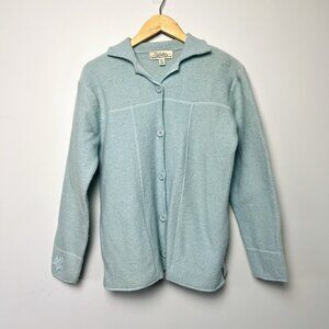 Women’s Cabela's Wool Cardigan‎ sz M/L Pockets Feminine Retro Cozy Warm Green